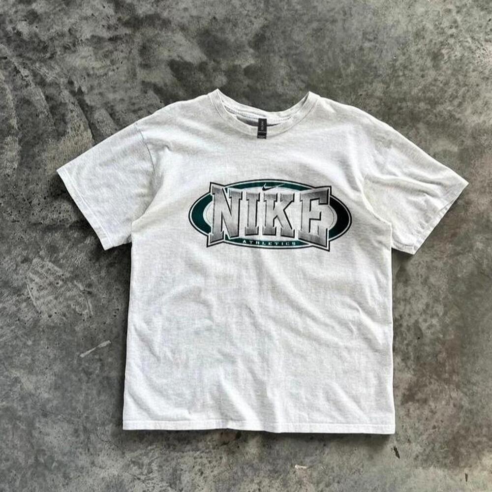 White Tee With Green Accents